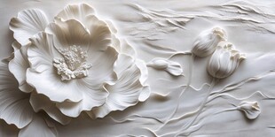 3d浮雕金属牡丹花