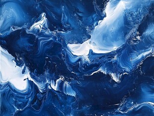 蓝色流体创意抽象画