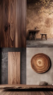 木纹创意流动海报