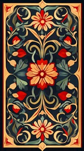 色块花古典图案组合