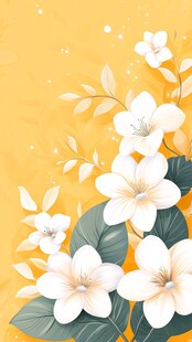 森系粉橙色花朵背景