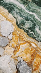 海岸岩石纹路色彩