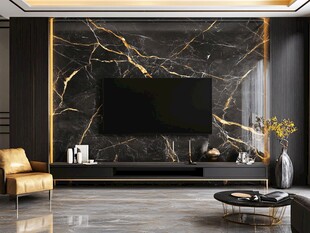 极简金箔石根线条对拼