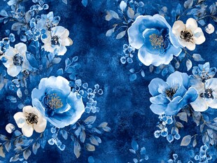 印花蓝色妖姬玫瑰花