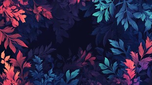 蓝紫色树叶背景