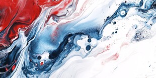 融合流动红蓝油漆背景