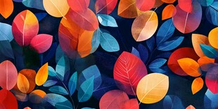 五彩树叶背景实拍