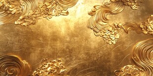 金色云纹浮雕