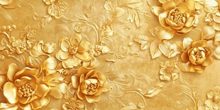 金色浮雕背景墙壁画