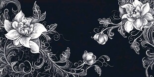 深蓝色浪漫深邃花纹