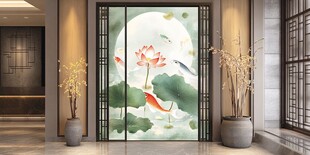 现代屏风鲤鱼图