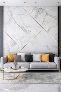 极简金箔石根线条对拼