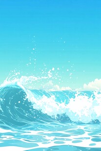 波涛海浪插画