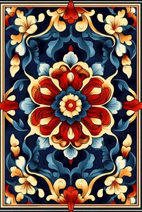 原创欧式花纹方巾图案