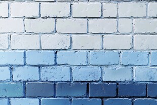 蓝色渐变砖墙城墙