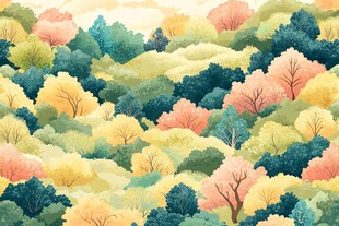 唯美扁平肌理树