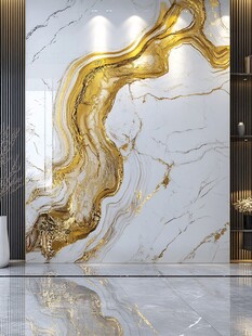 极简金箔石根线条对拼