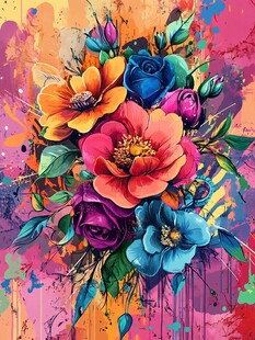 抽象花卉绚丽色彩