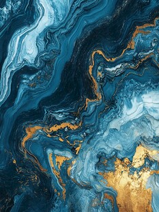 蓝色流体创意抽象画