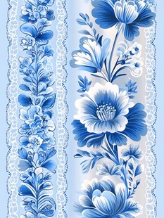 精美蓝色花纹