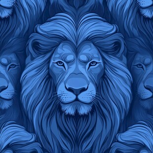 蓝色狮头