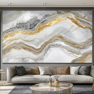 大理石纹路客厅流体画
