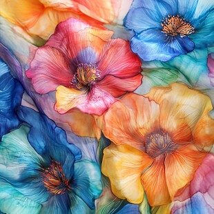 抽象花朵绚丽炫彩背景