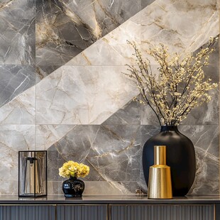 极简金箔石根线条对拼