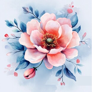 手绘立体牡丹花卉