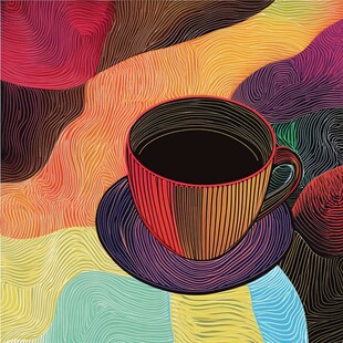 五彩线条创意装饰画