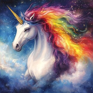 梦幻独角兽插画