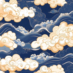 彩云海水纹