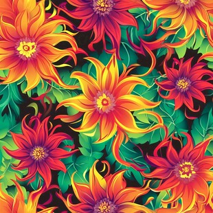 抽象花卉绚丽色彩