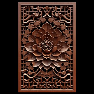 中式木雕花