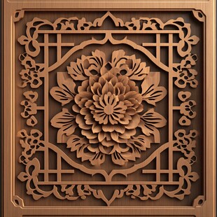 木雕精雕素材花纹