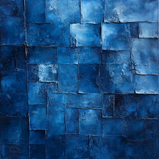 深蓝色拼接石片墙