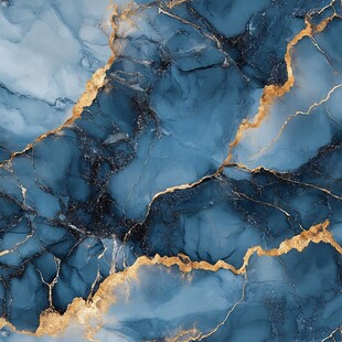 蓝色透光大理石装饰画