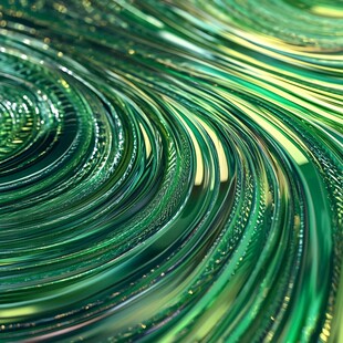 绿色色彩变幻金色波纹