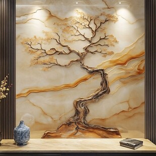 新中式大理石背景墙