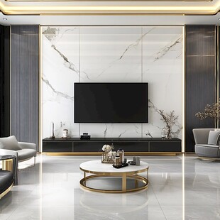 轻奢金线客厅背景