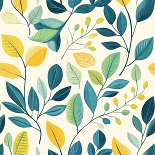 自然枝叶墙纸花纹