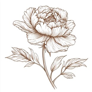 芍药手绘稿