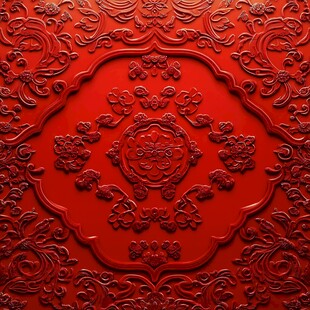 红色浮雕图案