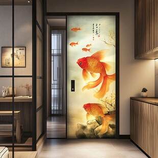 现代屏风鲤鱼图
