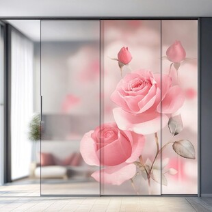 玫瑰花磨砂玻璃图案