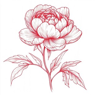 芍药手绘稿