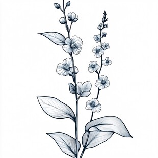 手绘凤仙花插画