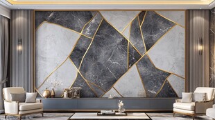 轻奢金线背景墙