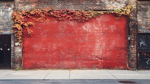 创意园区红色砖墙红墙