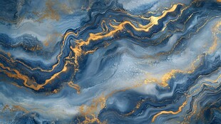 蓝色流体创意抽象画